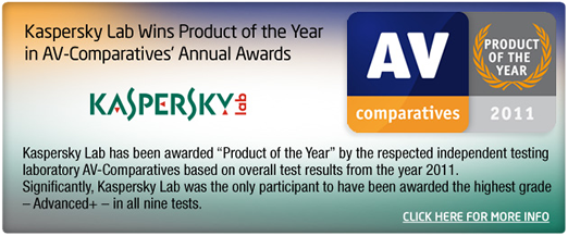   Kaspersky Wins AV Product of the Year